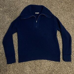 Navy Half-Zip Sweater